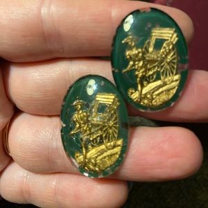 Large rickshaw design cufflinks